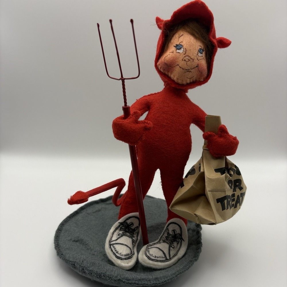 Vintage 1992 Annalee 7" Devil Kid Costume Halloween Trick or Treat‎ Figure